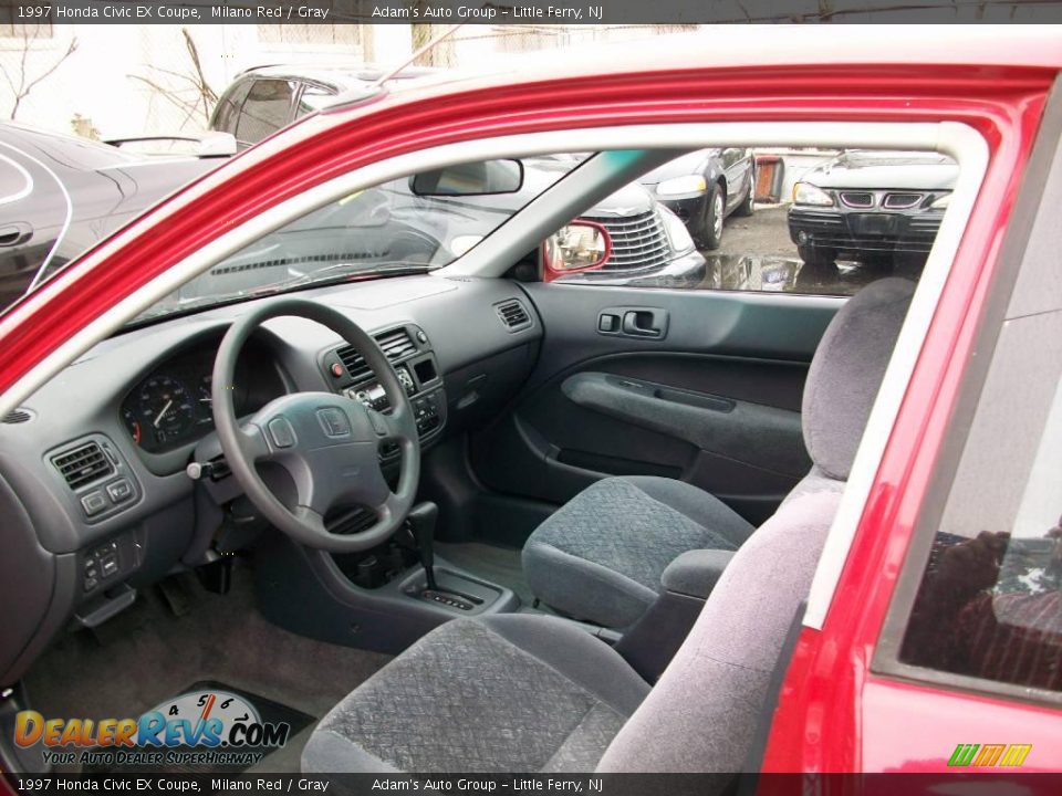 1997 Honda Civic EX Coupe Milano Red / Gray Photo #10