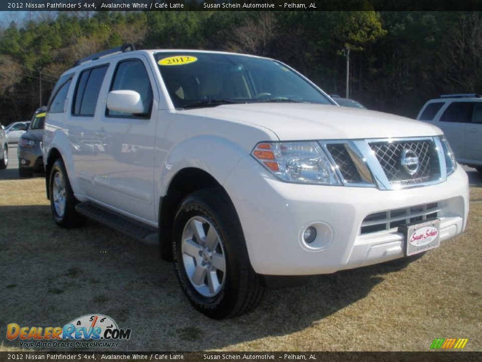 2012 Nissan Pathfinder S 4x4 Avalanche White / Cafe Latte Photo #1