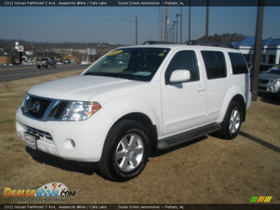 2012 Nissan Pathfinder S 4x4 Avalanche White / Cafe Latte Photo #7