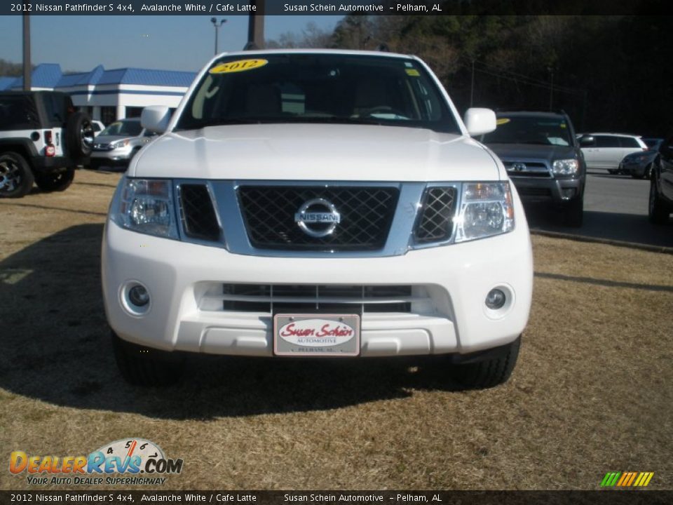 2012 Nissan Pathfinder S 4x4 Avalanche White / Cafe Latte Photo #8