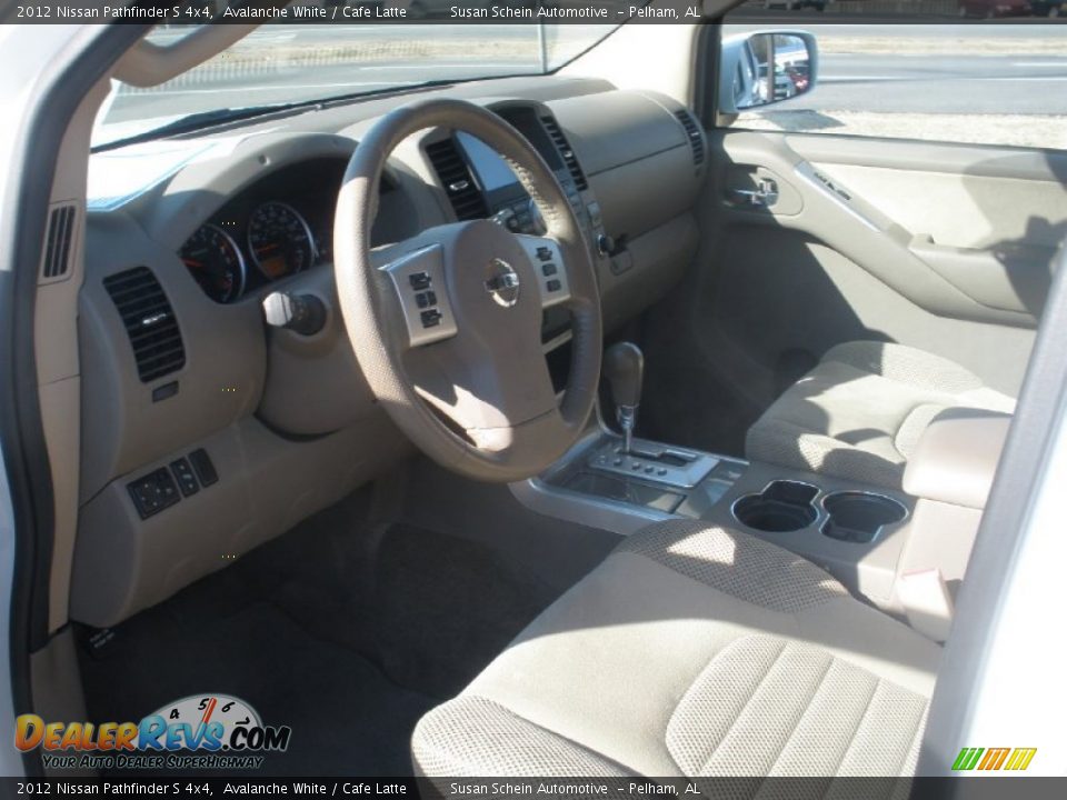 2012 Nissan Pathfinder S 4x4 Avalanche White / Cafe Latte Photo #21