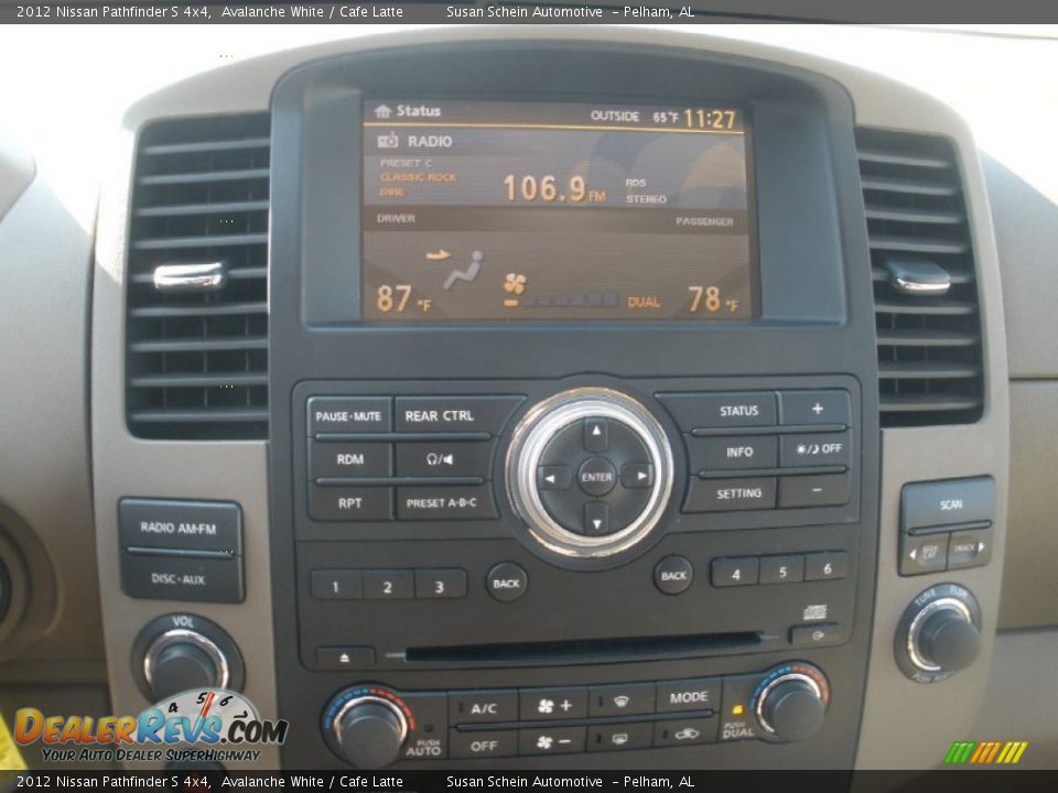 2012 Nissan Pathfinder S 4x4 Avalanche White / Cafe Latte Photo #27