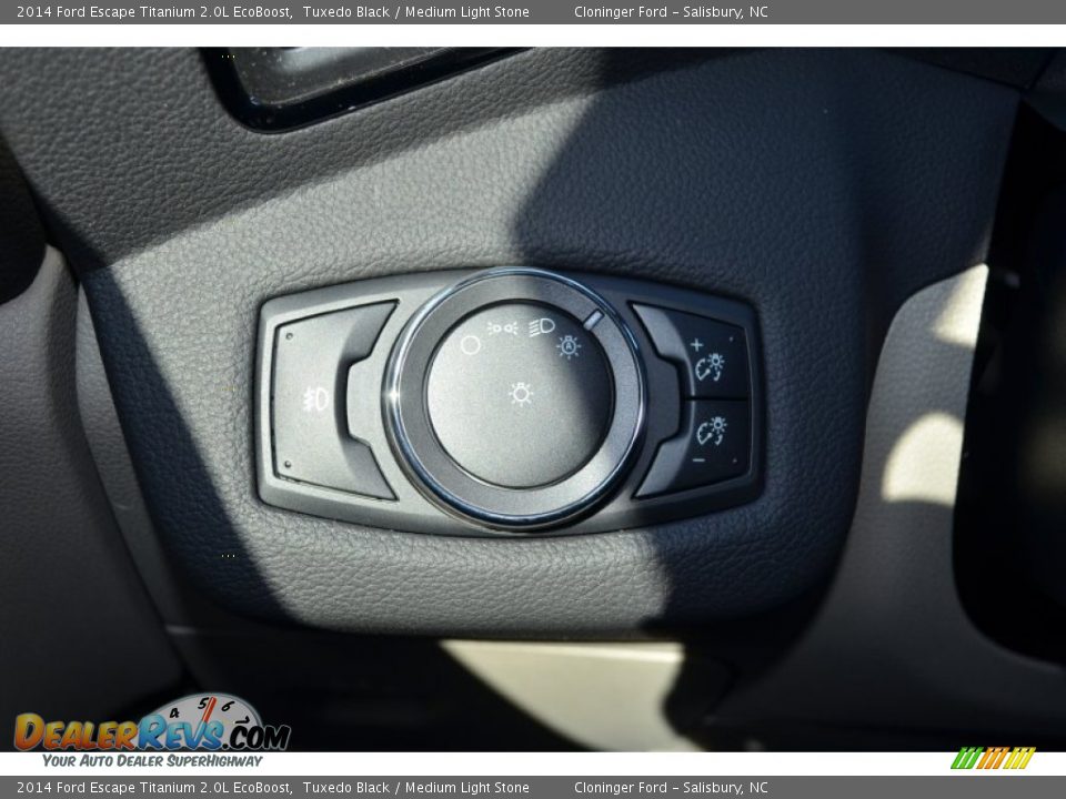 2014 Ford Escape Titanium 2.0L EcoBoost Tuxedo Black / Medium Light Stone Photo #28