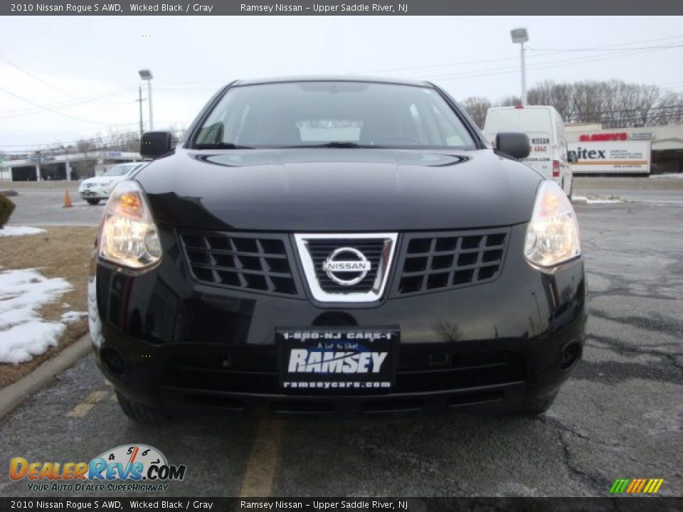 2010 Nissan Rogue S AWD Wicked Black / Gray Photo #2