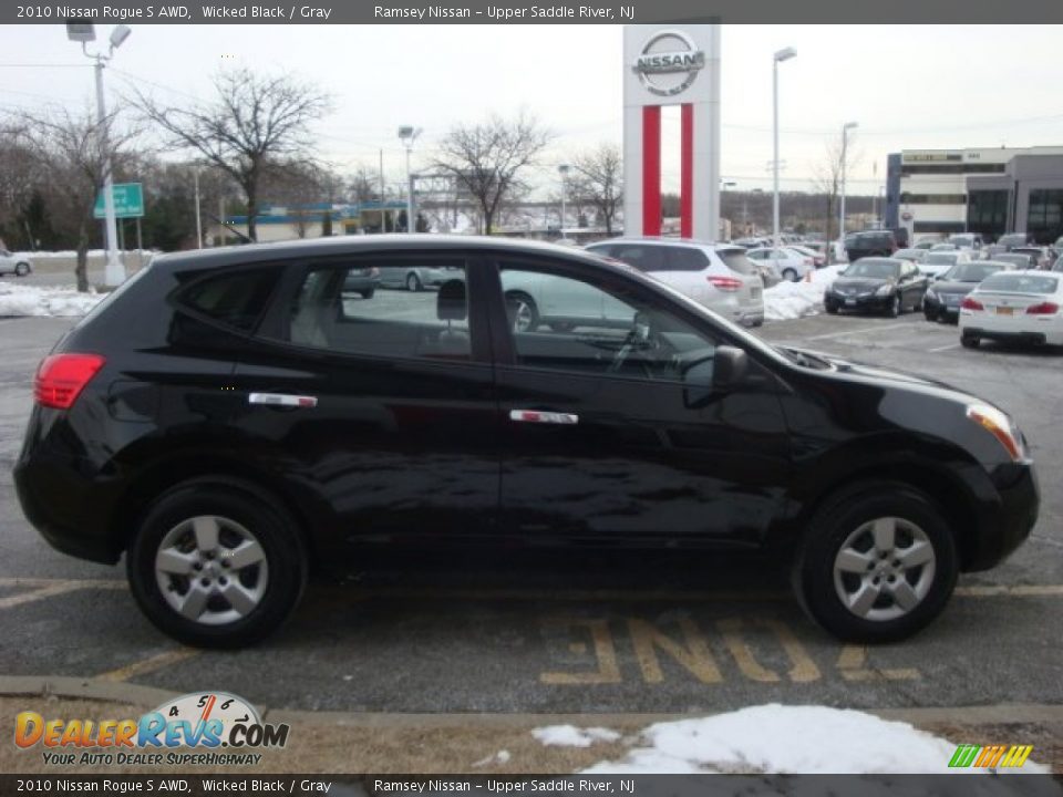 2010 Nissan Rogue S AWD Wicked Black / Gray Photo #4