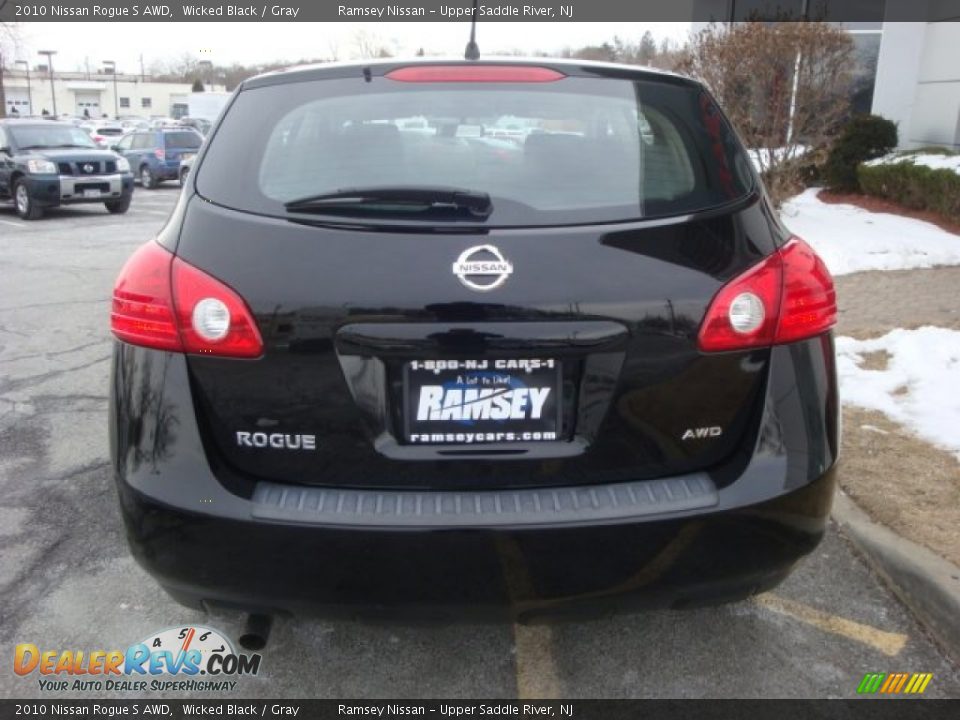 2010 Nissan Rogue S AWD Wicked Black / Gray Photo #6
