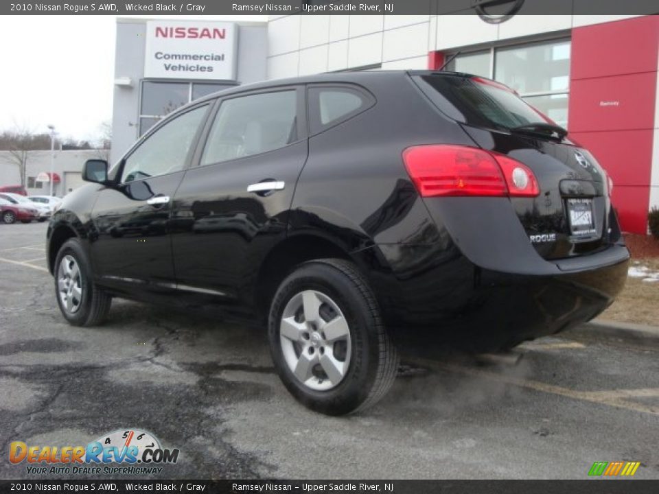 2010 Nissan Rogue S AWD Wicked Black / Gray Photo #7