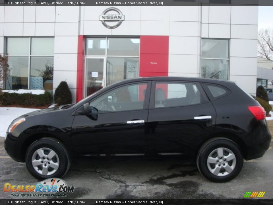 2010 Nissan Rogue S AWD Wicked Black / Gray Photo #8