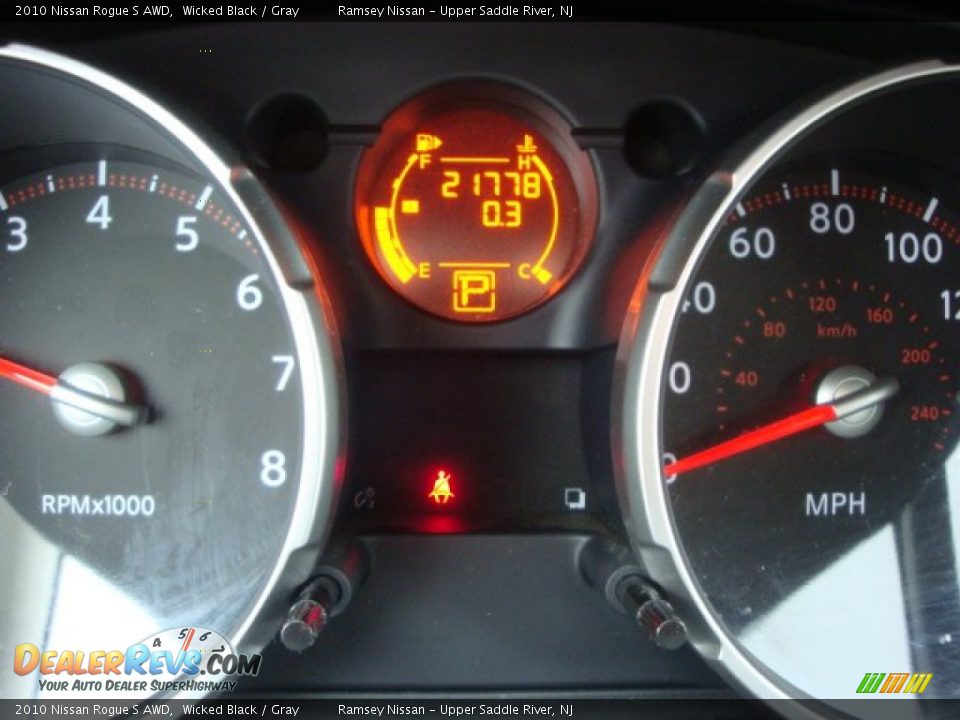 2010 Nissan Rogue S AWD Wicked Black / Gray Photo #11