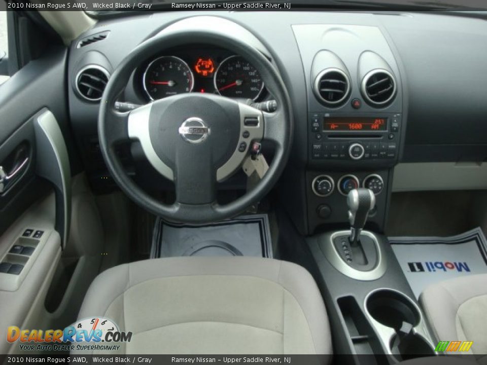 2010 Nissan Rogue S AWD Wicked Black / Gray Photo #12