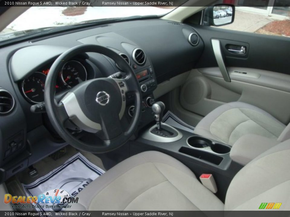 2010 Nissan Rogue S AWD Wicked Black / Gray Photo #15