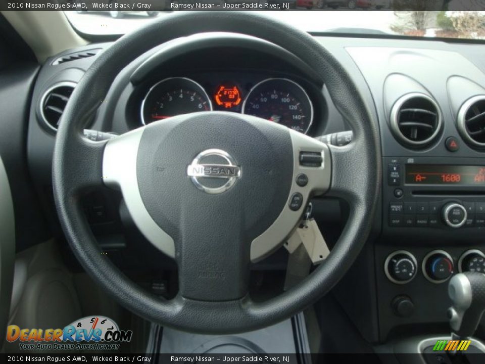 2010 Nissan Rogue S AWD Wicked Black / Gray Photo #20