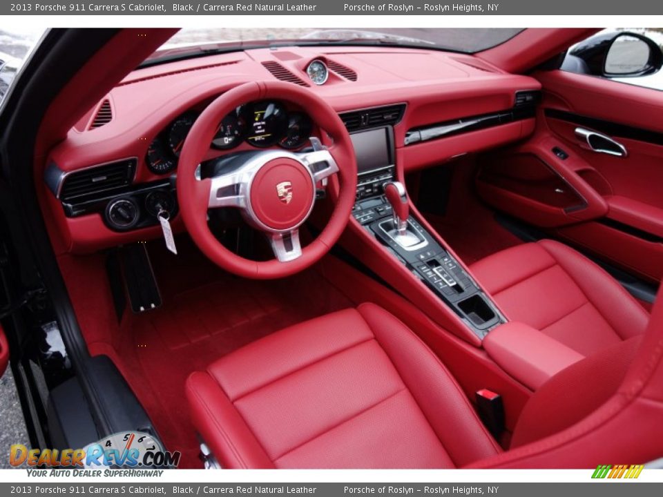 Carrera Red Natural Leather Interior - 2013 Porsche 911 Carrera S Cabriolet Photo #14