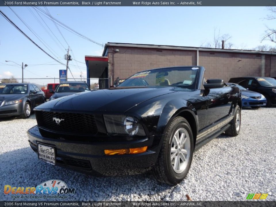 2006 Ford Mustang V6 Premium Convertible Black / Light Parchment Photo #1