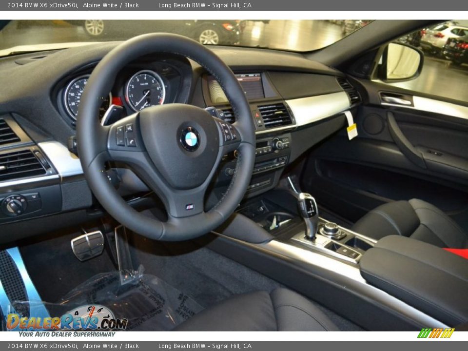 Black Interior - 2014 BMW X6 xDrive50i Photo #6