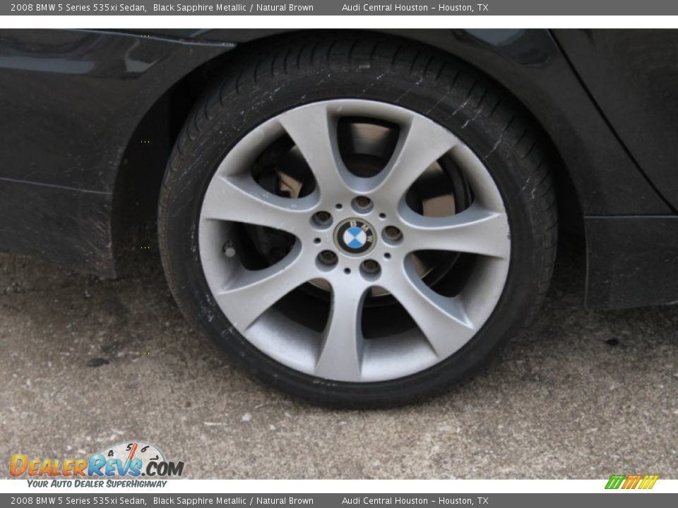 2008 BMW 5 Series 535xi Sedan Black Sapphire Metallic / Natural Brown Photo #10