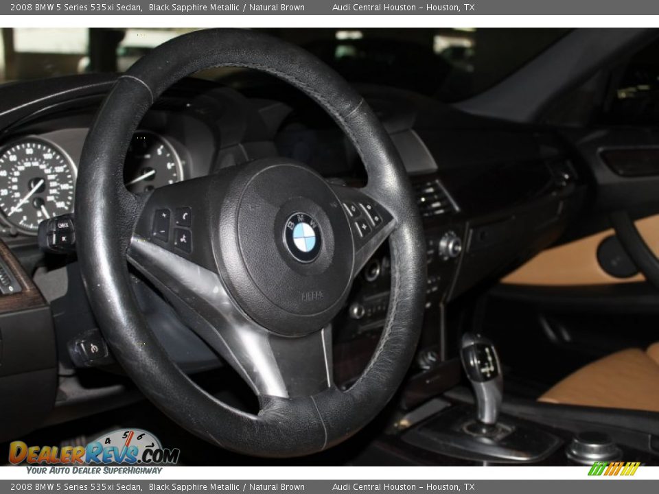 2008 BMW 5 Series 535xi Sedan Black Sapphire Metallic / Natural Brown Photo #15