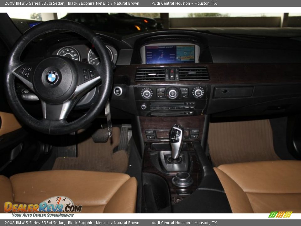 2008 BMW 5 Series 535xi Sedan Black Sapphire Metallic / Natural Brown Photo #27