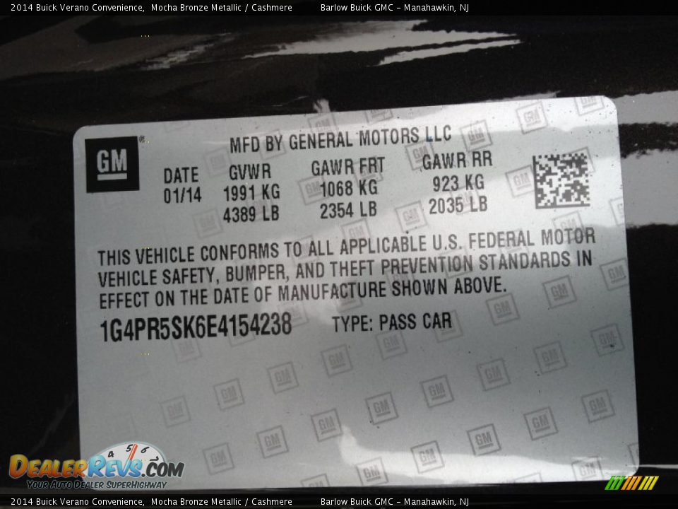 2014 Buick Verano Convenience Mocha Bronze Metallic / Cashmere Photo #9