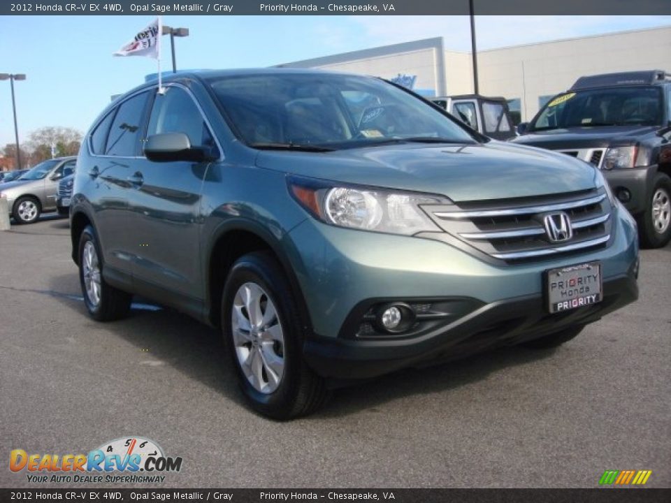 2012 Honda CR-V EX 4WD Opal Sage Metallic / Gray Photo #7