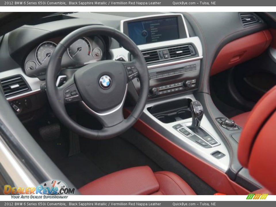 2012 BMW 6 Series 650i Convertible Black Sapphire Metallic / Vermillion Red Nappa Leather Photo #6