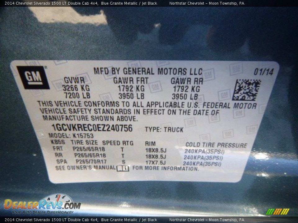 2014 Chevrolet Silverado 1500 LT Double Cab 4x4 Blue Granite Metallic / Jet Black Photo #20
