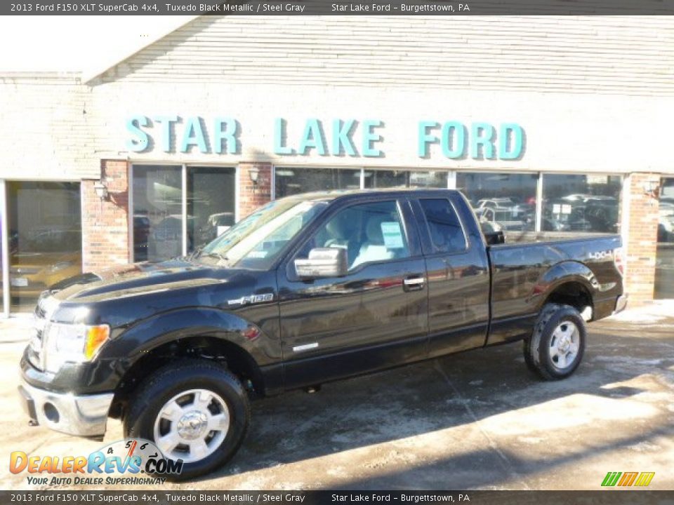 2013 Ford F150 XLT SuperCab 4x4 Tuxedo Black Metallic / Steel Gray Photo #1