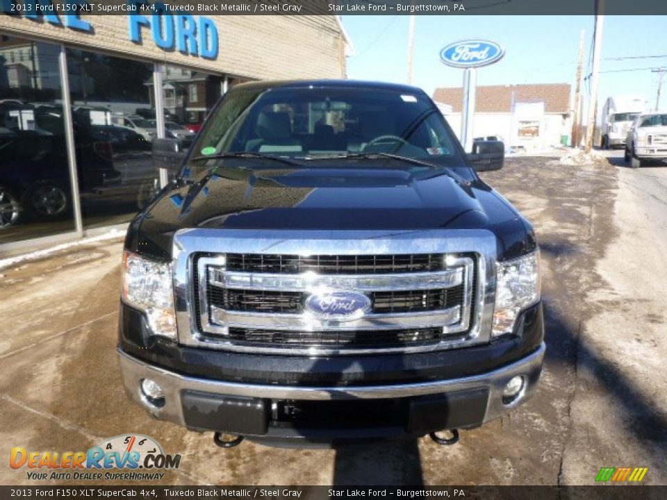 2013 Ford F150 XLT SuperCab 4x4 Tuxedo Black Metallic / Steel Gray Photo #2