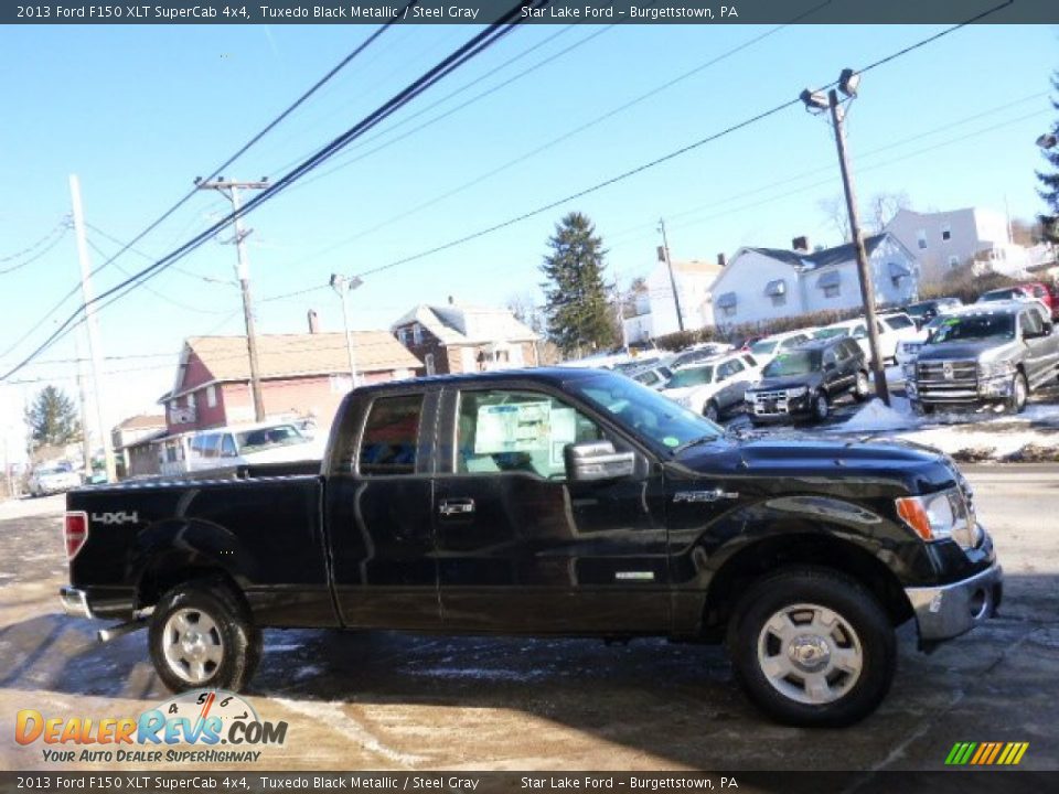 2013 Ford F150 XLT SuperCab 4x4 Tuxedo Black Metallic / Steel Gray Photo #4