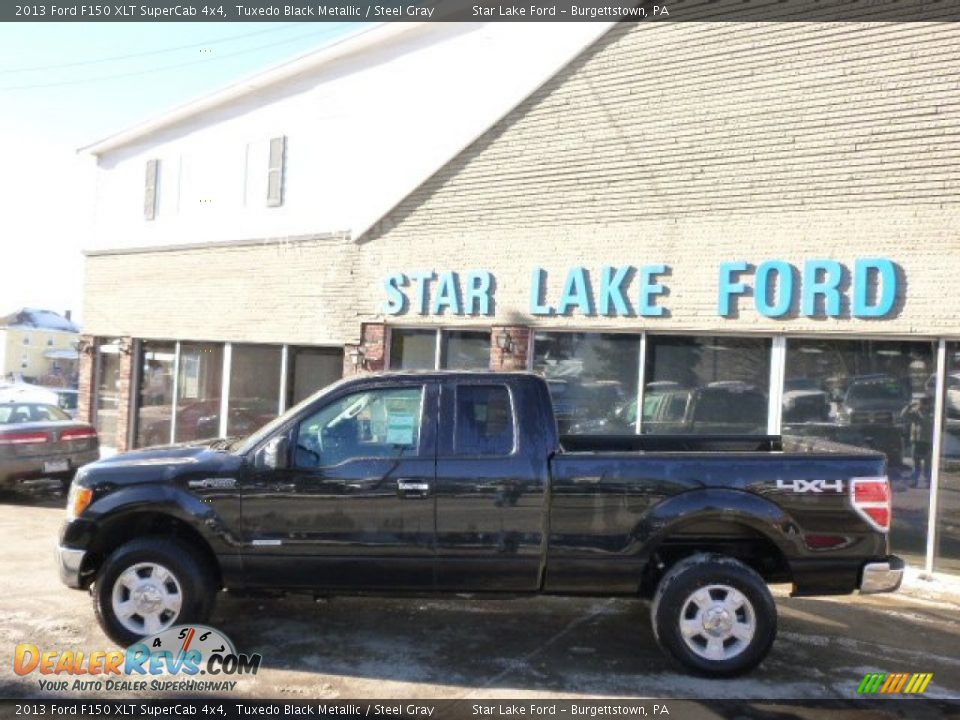 2013 Ford F150 XLT SuperCab 4x4 Tuxedo Black Metallic / Steel Gray Photo #7