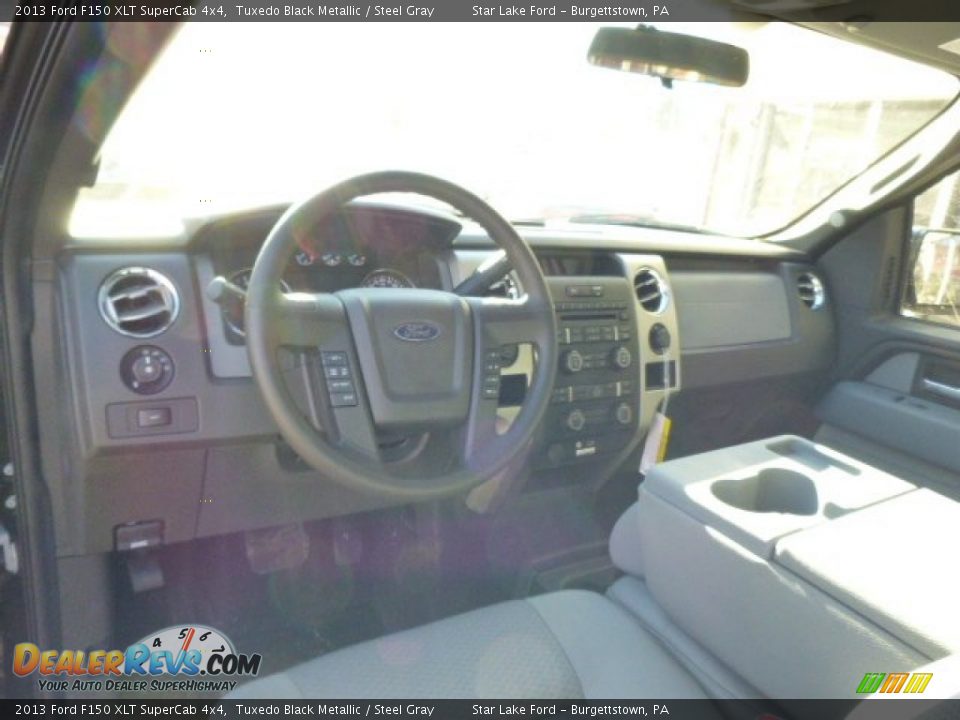 2013 Ford F150 XLT SuperCab 4x4 Tuxedo Black Metallic / Steel Gray Photo #14