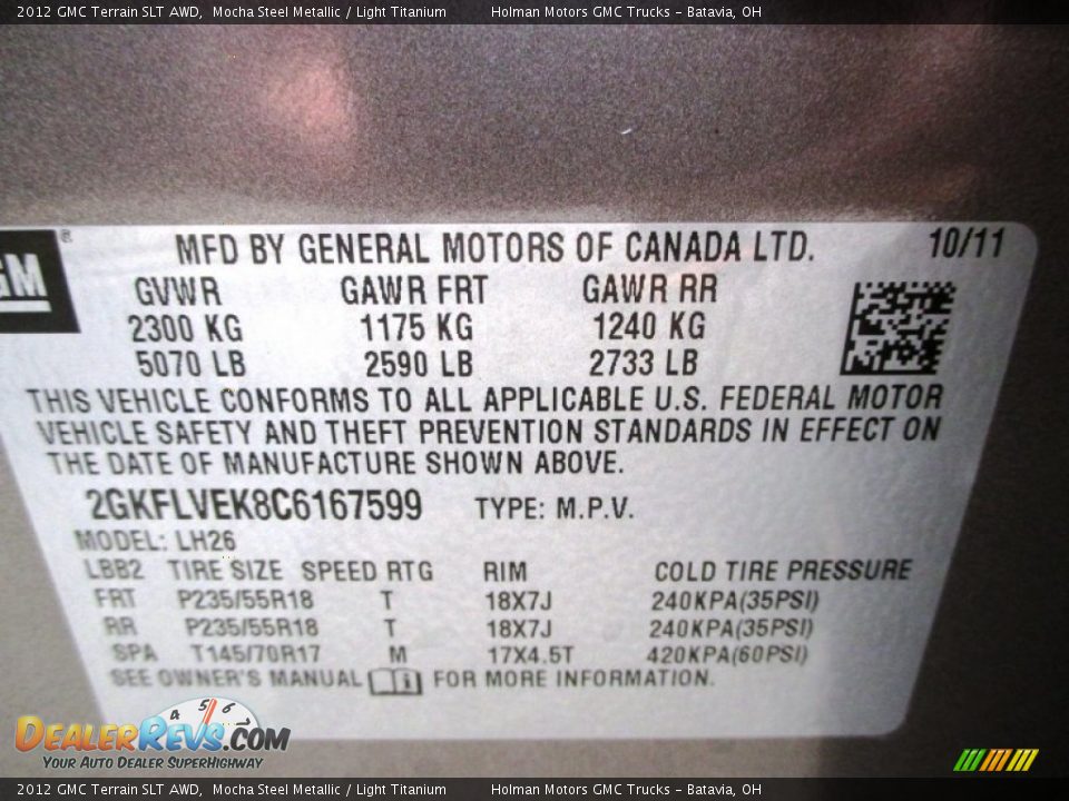 2012 GMC Terrain SLT AWD Mocha Steel Metallic / Light Titanium Photo #5