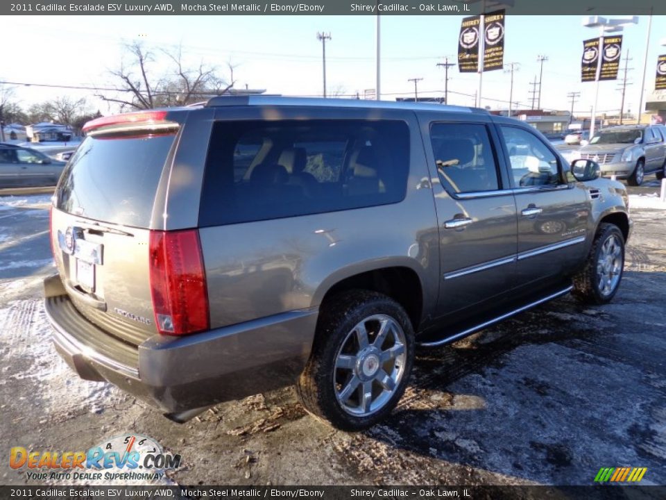 2011 Cadillac Escalade ESV Luxury AWD Mocha Steel Metallic / Ebony/Ebony Photo #7