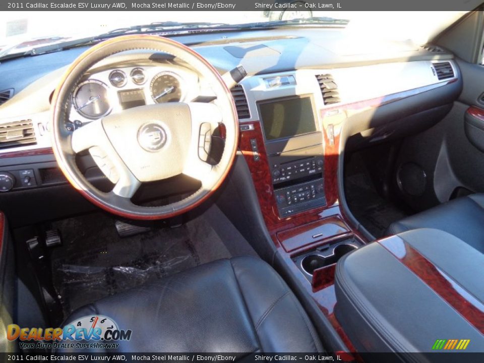 2011 Cadillac Escalade ESV Luxury AWD Mocha Steel Metallic / Ebony/Ebony Photo #10