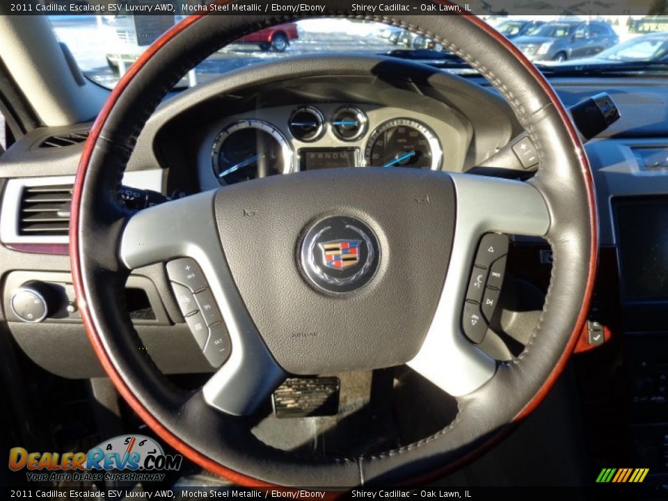 2011 Cadillac Escalade ESV Luxury AWD Mocha Steel Metallic / Ebony/Ebony Photo #19
