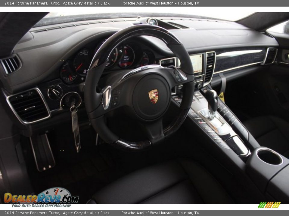 2014 Porsche Panamera Turbo Agate Grey Metallic / Black Photo #13
