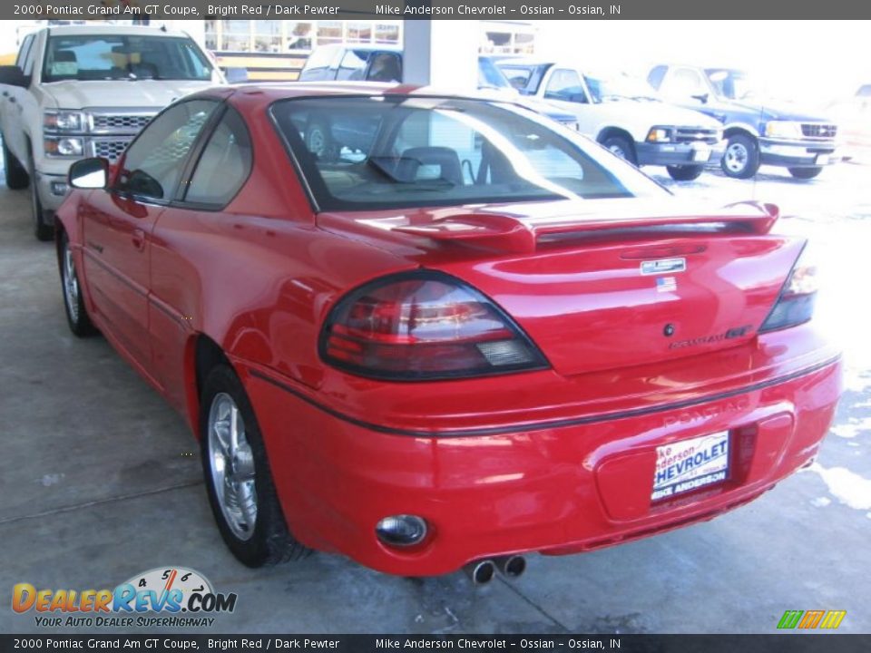 2000 Pontiac Grand Am GT Coupe Bright Red / Dark Pewter Photo #3