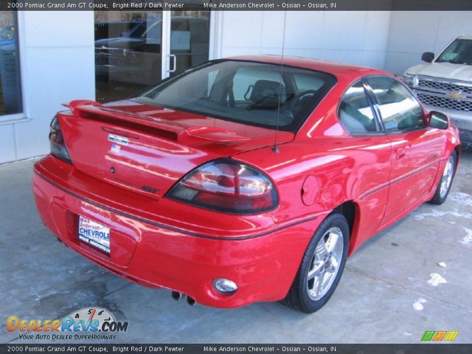 2000 Pontiac Grand Am GT Coupe Bright Red / Dark Pewter Photo #15