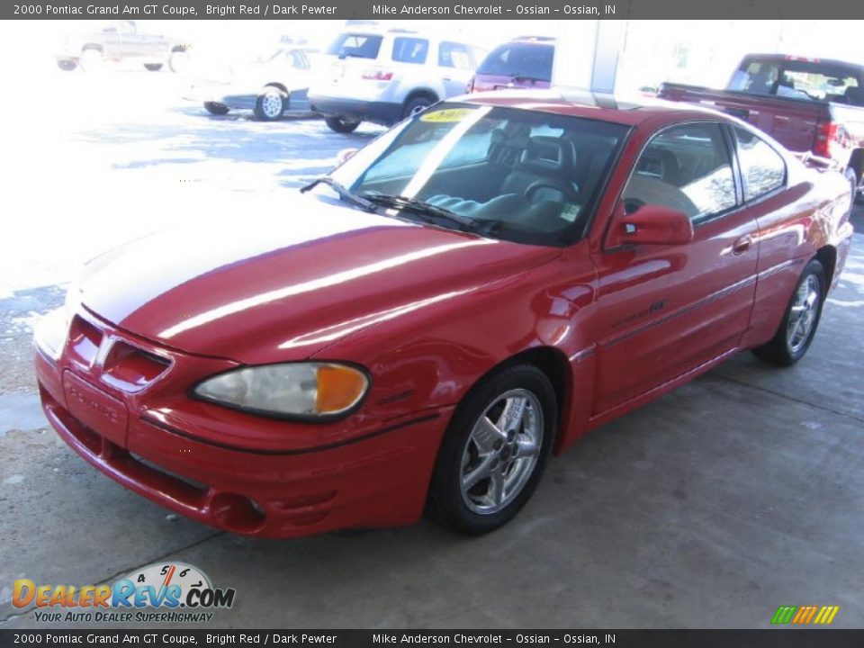2000 Pontiac Grand Am GT Coupe Bright Red / Dark Pewter Photo #19