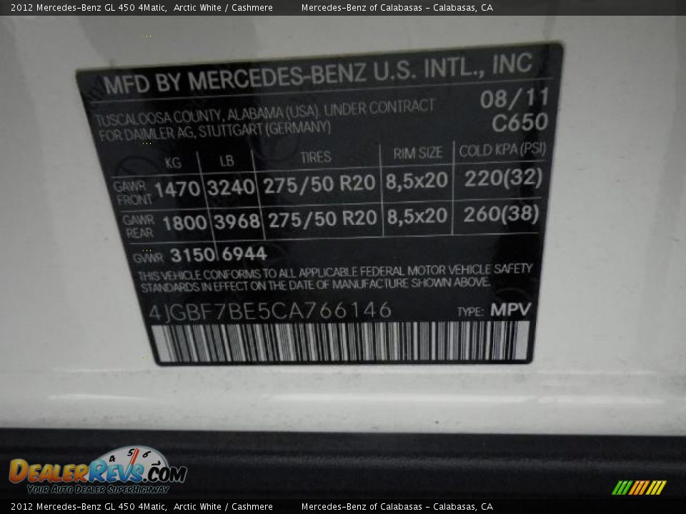 2012 Mercedes-Benz GL 450 4Matic Arctic White / Cashmere Photo #6
