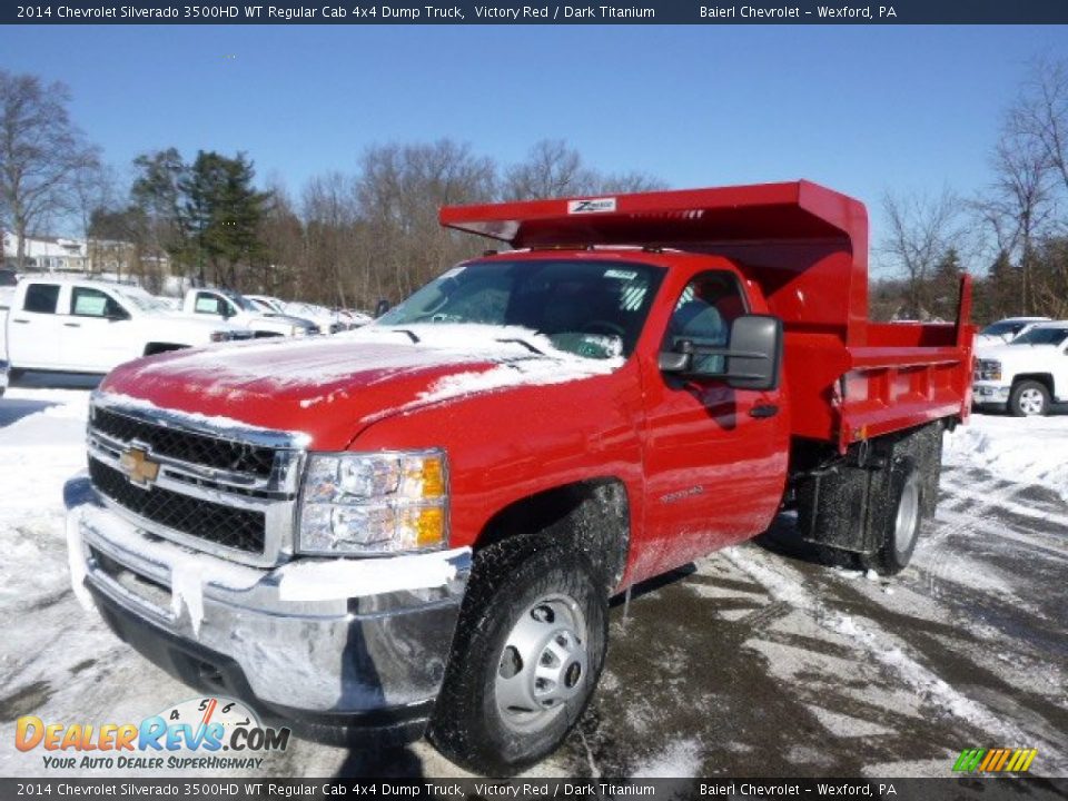 2014 Chevrolet Silverado 3500HD WT Regular Cab 4x4 Dump Truck Victory Red / Dark Titanium Photo #2