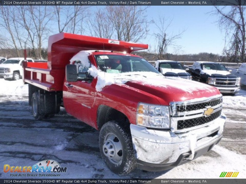 2014 Chevrolet Silverado 3500HD WT Regular Cab 4x4 Dump Truck Victory Red / Dark Titanium Photo #4