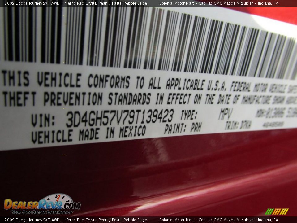 2009 Dodge Journey SXT AWD Inferno Red Crystal Pearl / Pastel Pebble Beige Photo #19