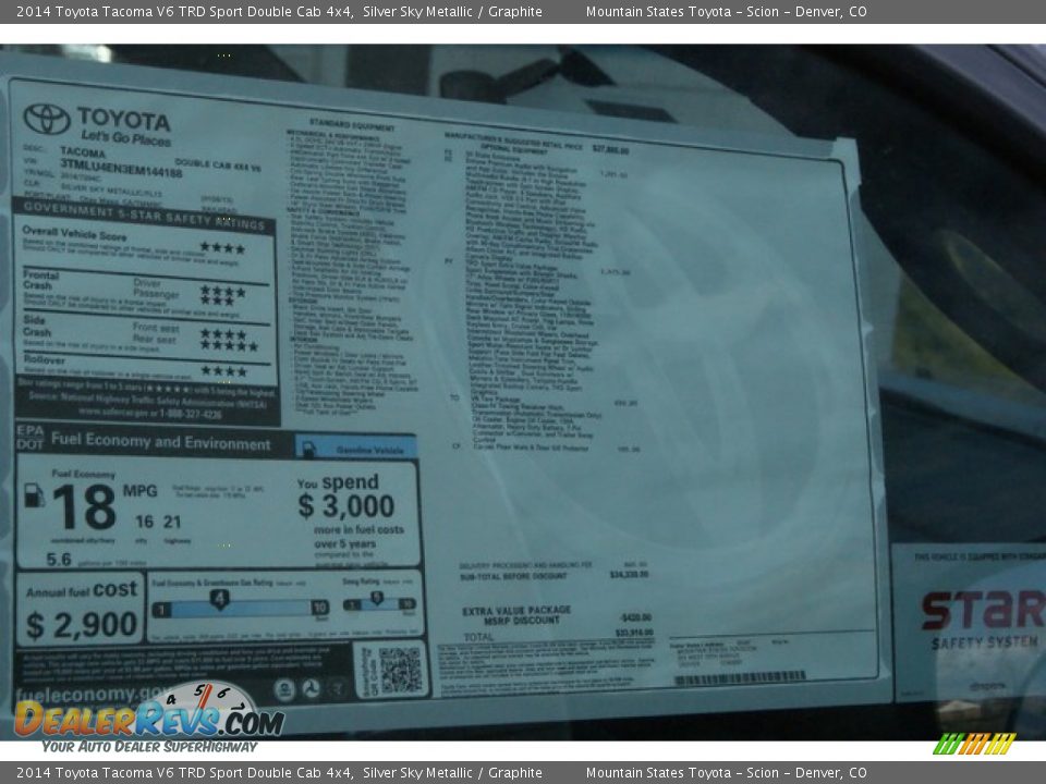 2014 Toyota Tacoma V6 TRD Sport Double Cab 4x4 Silver Sky Metallic / Graphite Photo #10