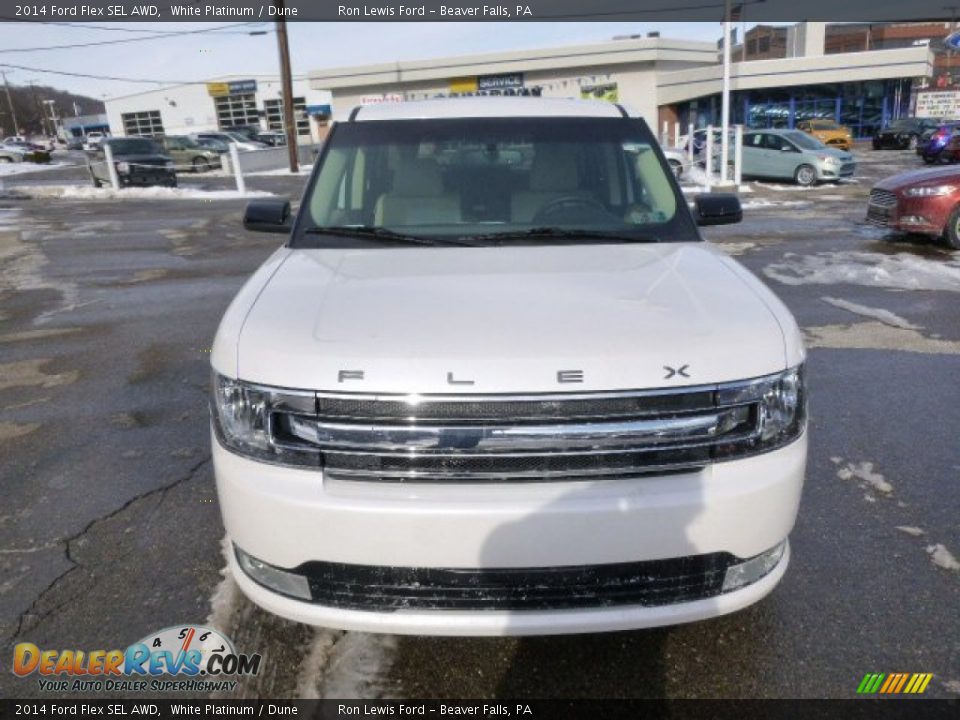 2014 Ford Flex SEL AWD White Platinum / Dune Photo #3