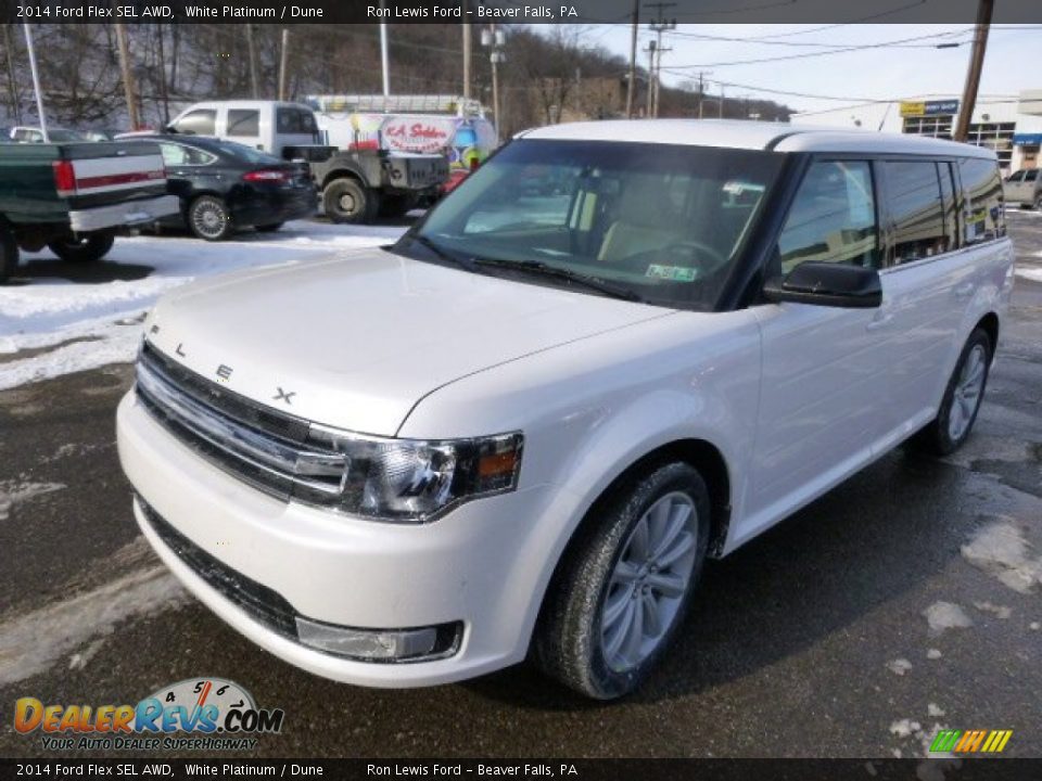 2014 Ford Flex SEL AWD White Platinum / Dune Photo #4