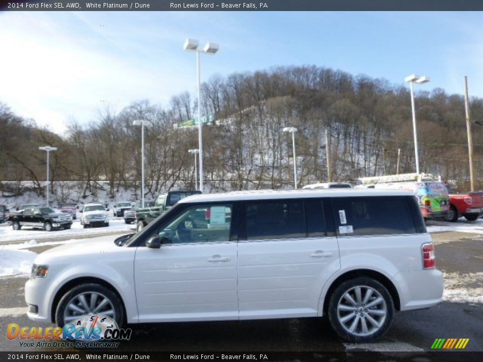 2014 Ford Flex SEL AWD White Platinum / Dune Photo #5