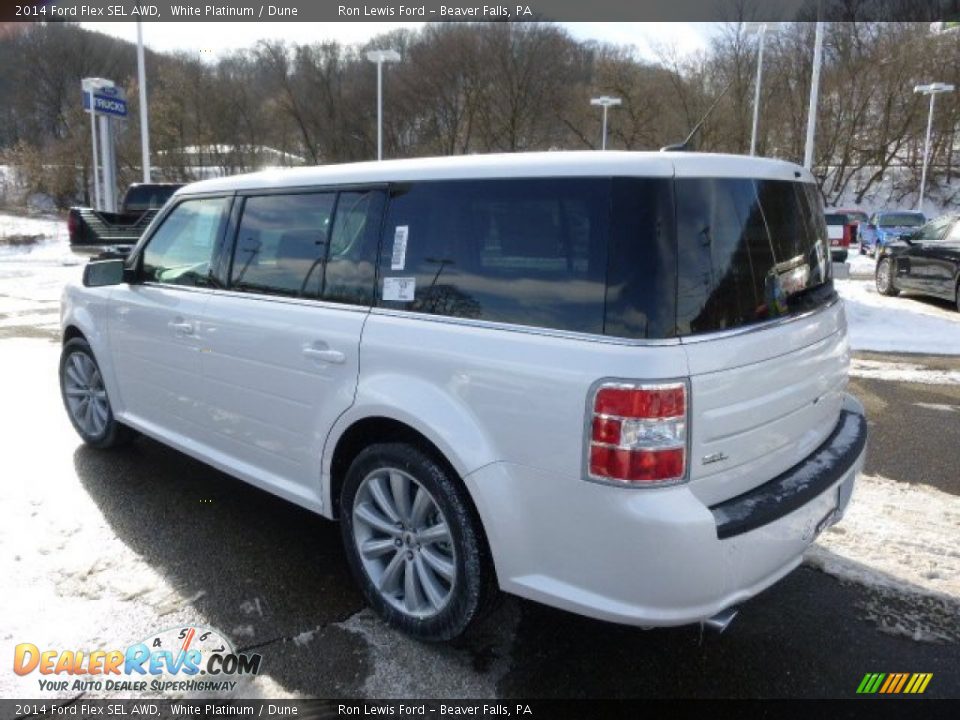2014 Ford Flex SEL AWD White Platinum / Dune Photo #6