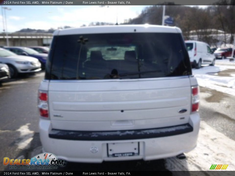2014 Ford Flex SEL AWD White Platinum / Dune Photo #7