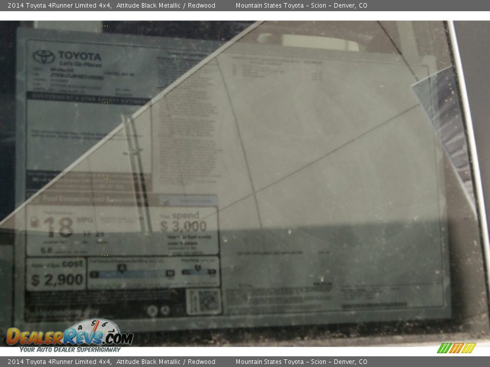 2014 Toyota 4Runner Limited 4x4 Attitude Black Metallic / Redwood Photo #10